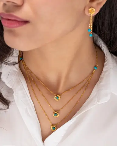 رولباسي زنجيري سه عگمه فيروزه